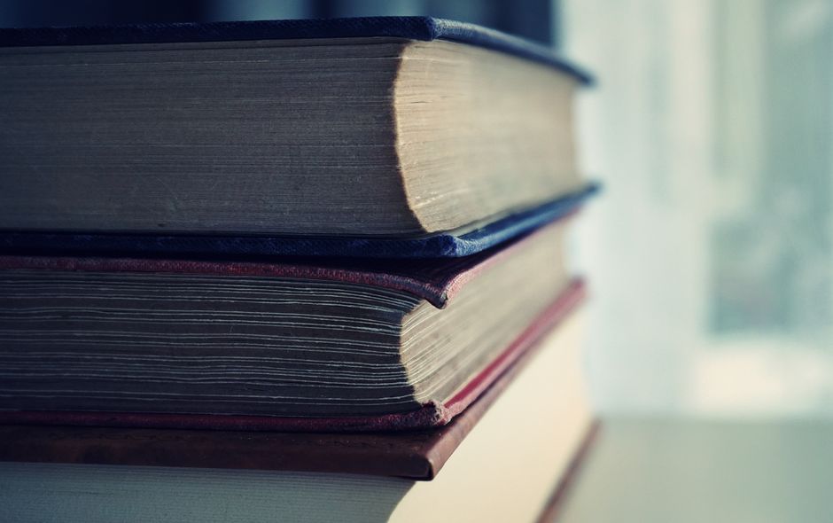 Stack of well-read books