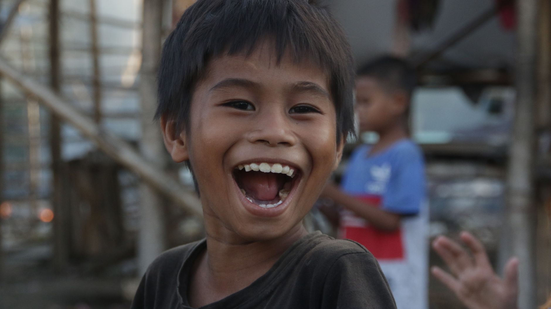 Child laughing joyfully