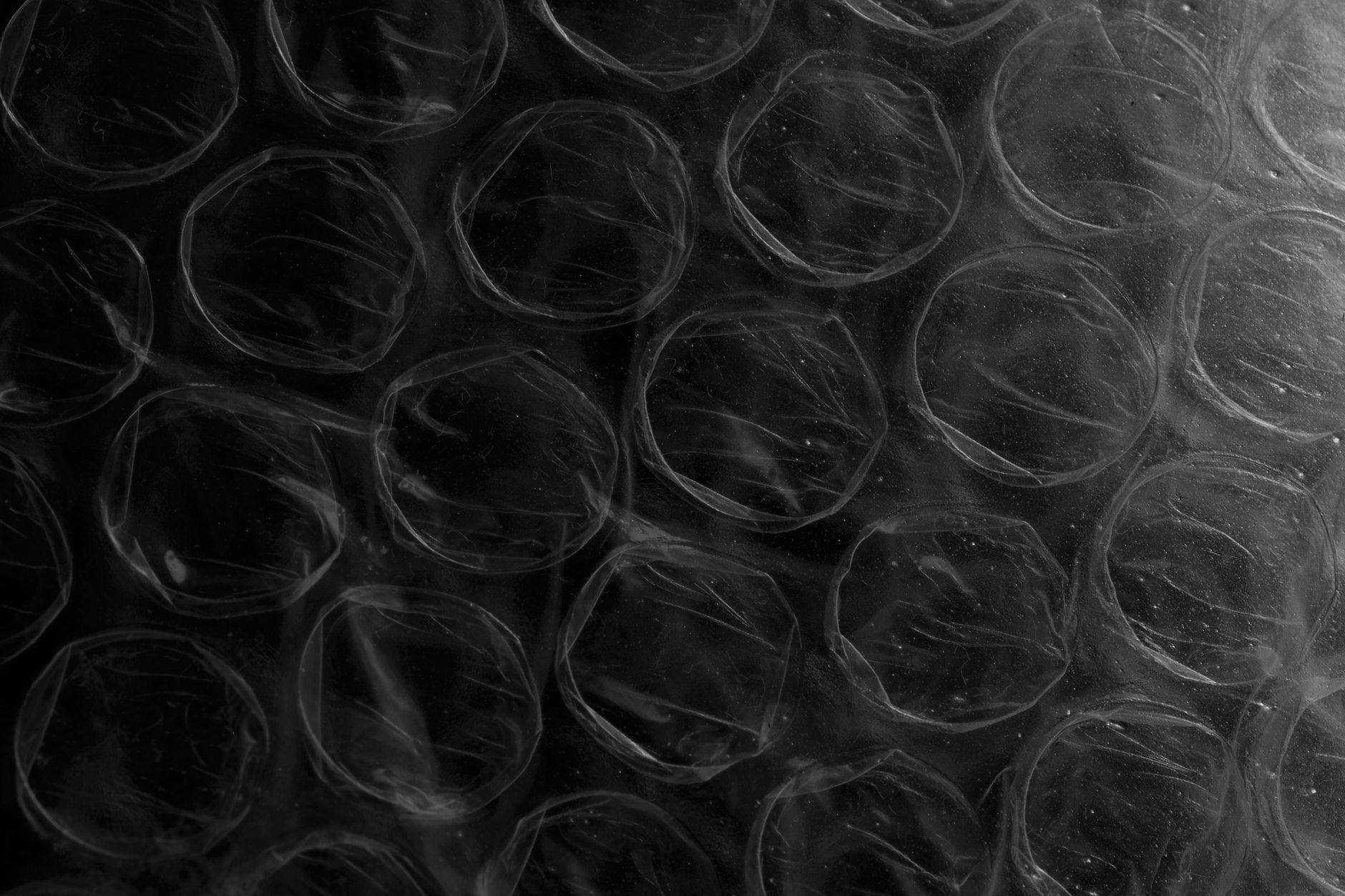 Sheets of bubble wrap packing material